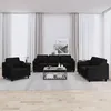 Image de vidaXL Ensemble de canapés 3 pcs avec coussins noir tissu 3201790