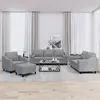 Image de Ensemble De Canapés 4 Pcs Coussins Gris Clair Tissu Vidaxl