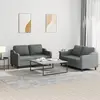 Image de Ensemble De Canapés 2 Pcs Avec Coussins Gris Foncé Tissu Vidaxl