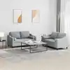 Image de Ensemble De Canapés 2 Pcs Coussins Gris Clair Tissu Vidaxl