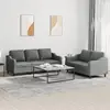 Image de Ensemble De Canapés 2 Pcs Avec Coussins Gris Foncé Tissu Vidaxl