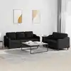 Image de Ensemble De Canapés 2 Pcs Avec Coussins Noir Tissu Vidaxl