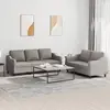 Image de Ensemble De Canapés 2 Pcs Avec Coussins Taupe Tissu Vidaxl