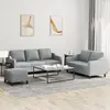 Image de Ensemble De Canapés 3 Pcs Avec Coussins Gris Clair Tissu Vidaxl