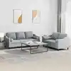 Image de Ensemble De Canapés 2 Pcs Coussins Gris Clair Tissu Vidaxl