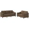 Image de Ensemble De Canapés 2 Pcs Avec Coussins Marron Tissu Vidaxl