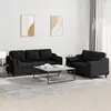 Image de Ensemble De Canapés 2 Pcs Avec Coussins Noir Tissu Vidaxl