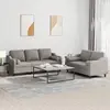 Image de Ensemble De Canapés 2 Pcs Avec Coussins Taupe Tissu Vidaxl