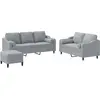 Image de Ensemble De Canapés 3 Pcs Coussins Gris Clair Tissu Vidaxl