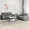 Image de Ensemble De Canapés 2 Pcs Gris Foncé Tissu Vidaxl