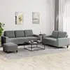 Image de Ensemble De Canapés 3 Pcs Gris Foncé Tissu Vidaxl