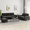 Image de Ensemble De Canapés 3 Pcs Noir Tissu Vidaxl