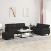 Image de Ensemble De Canapés 3 Pcs Noir Similicuir Vidaxl