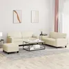 Image de Ensemble De Canapés 3 Pcs Crème Similicuir Vidaxl