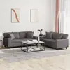 Image de Ensemble De Canapés 2 Pcs Avec Coussins Gris Similicuir Vidaxl