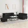 Image de Ensemble De Canapés 3 Pcs Avec Coussins Noir Similicuir Vidaxl