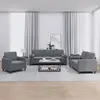 Image de Ensemble De Canapés 3 Pcs Avec Coussins Gris Foncé Velours Vidaxl