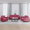 Image de Ensemble De Canapés 3 Pcs Avec Coussins Rouge Bordeaux Velours Vidaxl