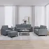Image de Ensemble De Canapés 4 Pcs Avec Coussins Gris Foncé Velours Vidaxl