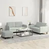 Image de vidaXL Ensemble de Canapés 3 pcs Canapés avec Repose-pieds et Coussins Ensemble de Meubles avec Accoudoirs et Dossier 3201984