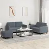 Image de Ensemble De Canapés 3 Pcs Gris Foncé Velours Vidaxl