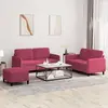 Image de Ensemble De Canapés 3 Pcs Rouge Bordeaux Velours Vidaxl