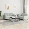 Image de Ensemble De Canapés 2 Pcs Avec Coussins Gris Clair Velours Vidaxl
