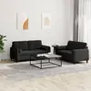 Image de Ensemble De Canapés 2 Pcs Avec Coussins Noir Velours Vidaxl