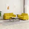 Image de Ensemble De Canapés 2 Pcs Avec Coussins Jaune Velours Vidaxl