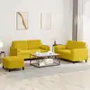Image de Ensemble De Canapés 3 Pcs Avec Coussins Jaune Velours Vidaxl