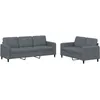 Image de Ensemble De Canapés 2 Pcs Gris Foncé Velours Vidaxl