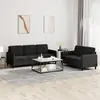 Image de Ensemble De Canapés 2 Pcs Noir Velours Vidaxl
