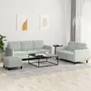 Image de Ensemble De Canapés 3 Pcs Gris Clair Velours Vidaxl
