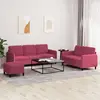 Image de Ensemble De Canapés 3 Pcs Rouge Bordeaux Velours Vidaxl
