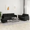 Image de Ensemble De Canapés 3 Pcs Noir Velours Vidaxl