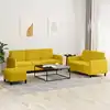 Image de Ensemble De Canapés 3 Pcs Jaune Velours Vidaxl