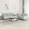 Image de Ensemble De Canapés 2 Pcs Avec Coussins Gris Clair Velours Vidaxl