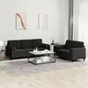Image de Ensemble De Canapés 2 Pcs Avec Coussins Noir Velours Vidaxl