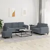 Image de Ensemble De Canapés 3 Pcs Avec Coussins Gris Foncé Velours Vidaxl