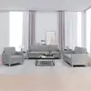 Image de Ensemble De Canapés 3 Pcs Avec Coussins Gris Clair Tissu Vidaxl