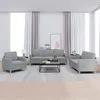 Image de vidaXL Ensemble de canapés 3 pcs avec coussins Gris clair Tissu 3202054