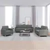 Image de Ensemble De Canapés 3 Pcs Avec Coussins Gris Foncé Tissu Vidaxl