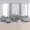 Image de Ensemble De Canapés 4 Pcs Avec Coussins Gris Clair Tissu Vidaxl