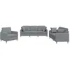 Image de Ensemble De Canapés 3 Pcs Coussins Gris Clair Tissu Vidaxl