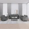 Image de vidaXL Ensemble de canapés 3 pcs coussins gris foncé tissu 3202071
