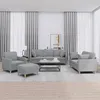 Image de vidaXL Ensemble de canapés 4 pcs coussins gris clair tissu 3202078