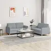 Image de Ensemble De Canapés 2 Pcs Avec Coussins Gris Clair Tissu Vidaxl