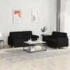 Image de Ensemble De Canapés 2 Pcs Avec Coussins Noir Tissu Vidaxl