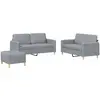 Image de Ensemble De Canapés 3 Pcs Avec Coussins Gris Clair Tissu Vidaxl
