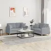 Image de Ensemble De Canapés 2 Pcs Coussins Gris Clair Tissu Vidaxl